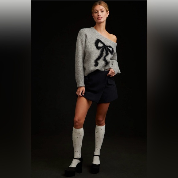 NEW Anthropologie Maeve Bow Sweater Size XL - Picture 2 of 7